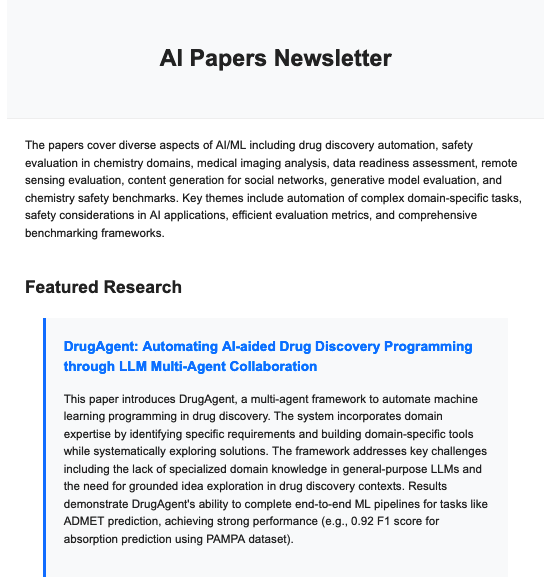 AI Papers Newsletter Example